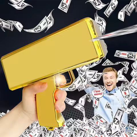Money Shooter Gun That Look Real Fake Money Gun Shooter with Prop Money Handheld Spary Cash Gun for 