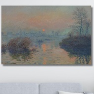 Monet Sunset on the Seine Canvas Print Impressionist Winter Scene Giclee Wall Art