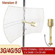 Version 5 MIMO Dish Antenna 60dBi 2*30dbi 1700-3800Mhz Strong Wifi Outdoor Antena for HUAWEI 5G 4G for Global Modem