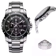 Jam Tangan Pria Original Alexandre Christie AC 6141 MC Black Silver