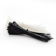 MAS AUTO 100PCS White/Black Nylon Cable Tie Zip Tie Cable Binder Plastic Fasten Organizer Wire Cord 