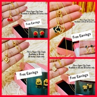 10k Pure Italy Gold Necklace Earrings set for women (Round lock Chain) Gold Jewellery Set