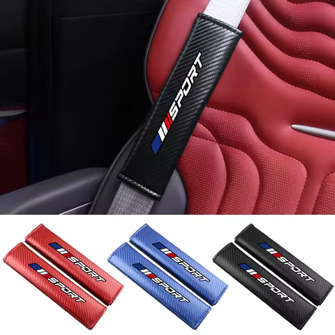 Sport Carbon Fiber Car Seat Belt Cover Seatbelt Shoulder Strap Protector Pads For Citroen C5X C6 DS 