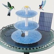 Solar Bird Bath น้ําพุที่ถอดออกได้ DIY ภูมิทัศน์น้ําพุสําหรับนกอาบน้ําตกแต่งสวน กลางแจ้ง Bird Feeder