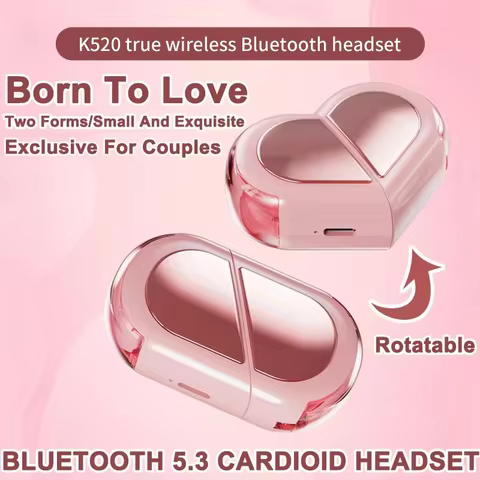 K520 wireless earphones stereo earbuds with rotatable heart-shaped low latency charger suitable for