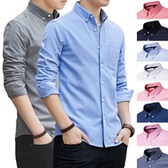 CH M-5XL men's shirt Oxford formal shirt long-sleeved men casual slim fit Korean plain shirts casual shirt men plus size