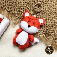 Handmade fox felt keychain