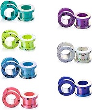 7 Pairs of Acrylic Flesh Tunnels, 2-12 mm Ear Expander Kit, Acrylic Ear Tunnel Set, Flexible Flesh E