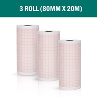 ALX Malaysia Professional ECG Recording Chart Paper Roll 80mm 20M 3 Channels Thermal Printing Medica
