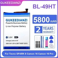 BL-49HT For Tecno Spark 6 Camon 16 Camon 16 Pro Mobile Phone Battery 5800mah Stable