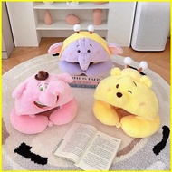 B4 Winnie the Pooh Plush Hooded U-shaped Pillow Cartoon  Female Elephant Office Travel Neck Pillow 4