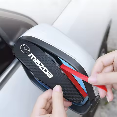 2pcs Carbon fiber Car Rearview Mirror Rain Eyebrow Sticker For Mazda 3 6 Atenza Protege Cx9 Cx7 Cx5 