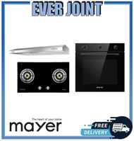 Mayer MMGH772HI [78cm] 2 Burner Glass Gas Hob + Mayer MMSL901SM [90cm] Slimline Hood + Mayer MMDO8R [60cm] Built-in Oven with Smoke Ventilation System Bundle Deal!!