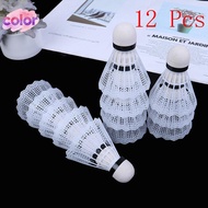 [color] 12 Pcs White Plastic Badminton Ball Shuttlecos Sport Training Sport MY