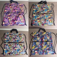 日本 arena X DISNEY WINNIE THE POOH 小熊維尼 彩色帆布 索繩 背囊