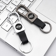 car accessories gift metal leather portable car logo keychain apply to mini CLUBMAN  JCW   VAN  VISION