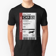 Nha Trang Boarding Pass Flight Destination Ticket T Shirt 100% Pure Cotton Boarding Pass Ticket Airp