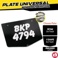 Nombor Plate 2D Timbul Kristal Motorcycle License Plate