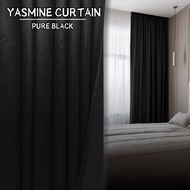 ABANGDIY123 Y10 Yasmine Hook/Eyelet Blackout Curtain (170cm-400cm) Black