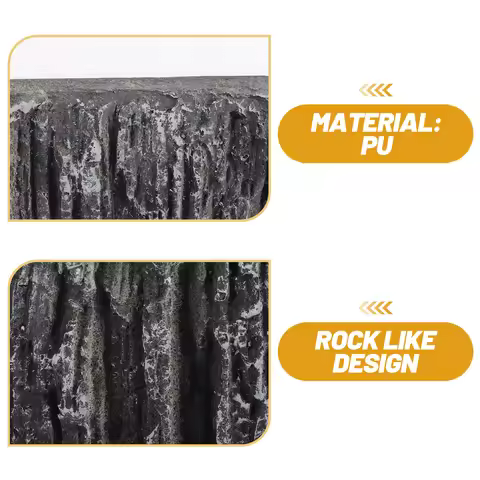 Stalactite Decorative Panel 45x30cm Gray PU Reptile Tank Background Fish Aquarium Turtle Terrarium P