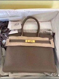 香港現貨💕Hermes Birkin 30cm 大象灰 金扣