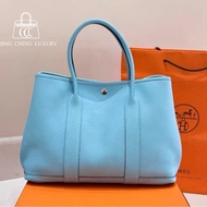 🌈Hermes🩵Garden Party 36🩵馬卡龍藍銀扣🌟閑置未使用🌈花園包🌟