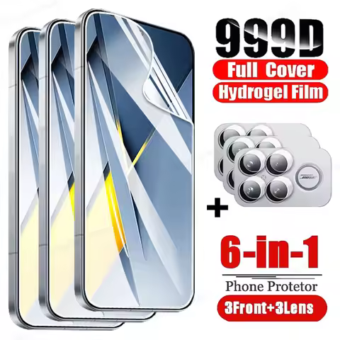 6IN1 Screen Protector Hydrogel Film For POCO F8 F7 Ultra M7 X7 F6 X6 M6 Pro C65 X5 F5 X3 NFC X4 M3 M
