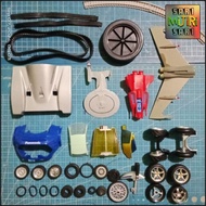 Toy Star Trek USS Enterprise, airplane, train tracks, and Mercedes Benz V8 car, wheels, tire parts