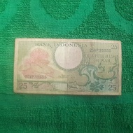 Uang kuno 25 rupiah th 1959 seri Jendral 2 Huruf