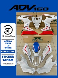 HONDA Adv Adv160 Africa Twin (2) White RAPIDO Coverset Body Cover Sticker Tanam Stripe Tanam