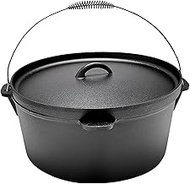 Cuisiland 20Qt DIA 17-inch Huge Pre-seasoned Cast iron Dutch oven with 3 Legs