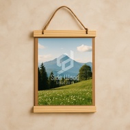 SidsWood [V8R] Vintage Picture Frame with Hemp Rope Size 8R 20x25 cm Aesthetic Dutch Teak Wood Frame