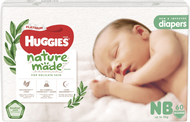 Bỉm tã dán Huggies Platinum Nature Made size Newborn 60 miếng (dưới 5kg)