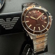 ARMANI手錶,編號AR00083,42mm古銅色錶殼,金銀相間錶帶款