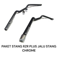 STANG YAMAHA RZR ROADRACE HITAM UNIVERSAL SET JALU STANG CHROME PNP RX KING SATRIA FU SONIC VIXION