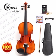 Cravis ไวโอลินไม้แท้ Solid Maple ด้านหลังลาย Tiger Flamed พร้อมของแถม ครบชุด ขนาด 4/4 Violin รุ่น V