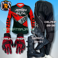 Jersey jerset motor cross trail SET Adventure trabas pria dewasa lengan panjang adventure 1 set cela