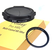JJC Black LX100 Auto SELF-RETAINING Protective Lens Cap, Compatible with Panasonic Lumix LX100 LX100