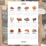 Goodsgoodies Wall Calendar 2024 Aesthetic Korean Cafe Inspired/Wall Calendar 2024/room Decoration Wall Calendar