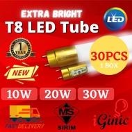 【SIRIM👍】[30PCS] LED T8 TUBE 10W/15W/20W/30W 2FT/4FT LIGHT TUBE WALL CEILING LIGHTING