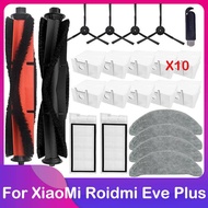Xiaomi Roidmi Eve Plus SDJ01RM Robot Vacuum Cleaner Accessories of Main Brush Side Brush Filter Dust Bag Mop Spare Parts