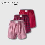 Giordano Men Cotton Poplin 3-piece boxers pack