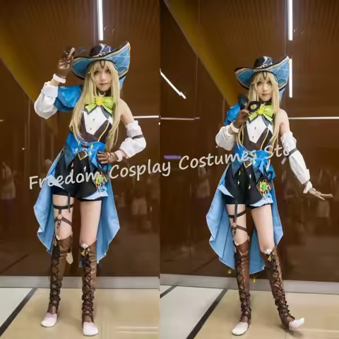Game Genshin Impact Phantom in Boots Kirara Cosplay Dress Wig Headwear Hat Anime Role Play Halloween
