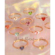 ✠✱12 Color Heart Crystal Stones Birthstone Adjustable Ring (Tala by Kyla Inspired)