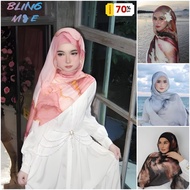 Tudung hijab Selendang, Watercolor Tie-Dye Cotton Scarf Satin Polyester Long Scarf Headscarf Muslim 