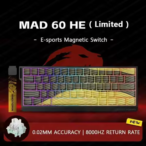 Madlions Mad 60he Mad 68he Wired Mechanical Keyboard Gaming Magnetic Switch RT 0.02mm 8K Polling Rat