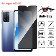 For Oppo A55 5G Anti Spy Privacy Tempered Glass Screen Protector Compatible For OppoA55 5G Full Cove