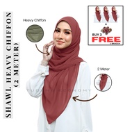 (BUY 3 FREE 1 GIFT) SHAWL HEAVY CHIFFON 2 METER