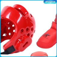 [Ahagexa] Taekwondo Sparring Gear Set with Shin Guards Footgear for Taekwondo Sparring