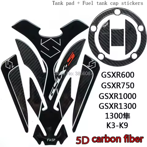 3D Gel Carbon Suzuki Stickers Motorcycle Fuel Tank Decals Accessories For Gsxr600 750 1000 1300 K3 K